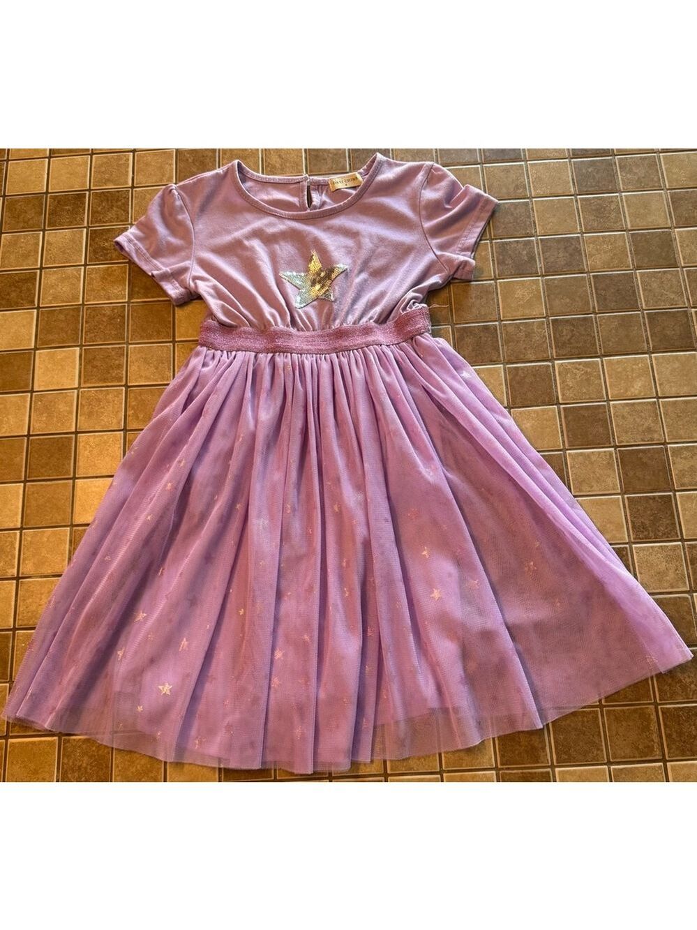 Girls Dani Chins Dress Size 8 Purple Star